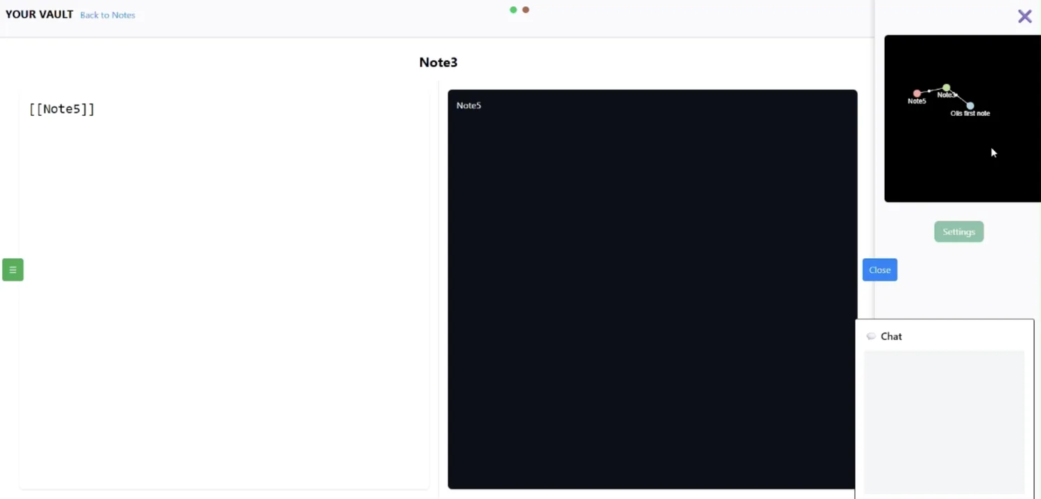 Linked notes visualized as a graph